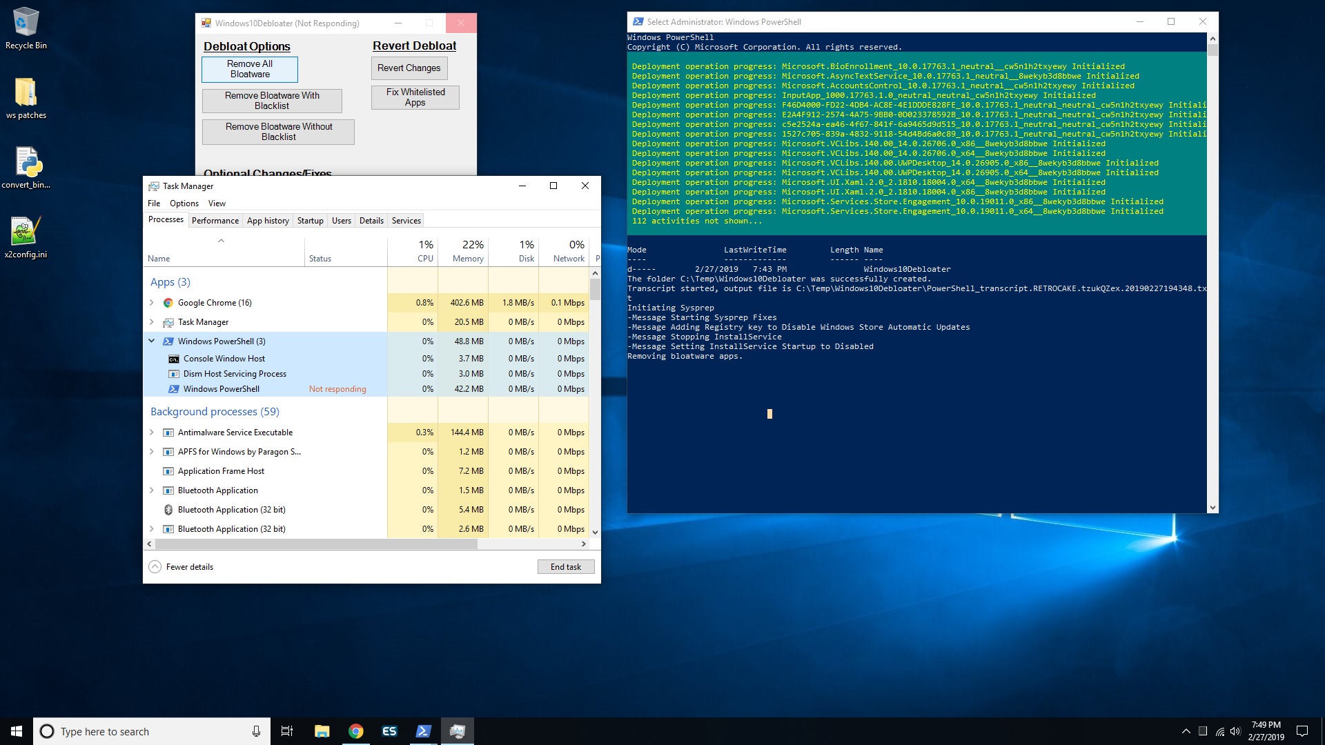 Debloater Hangs · Issue 80 · Sycnex/Windows10Debloater · GitHub