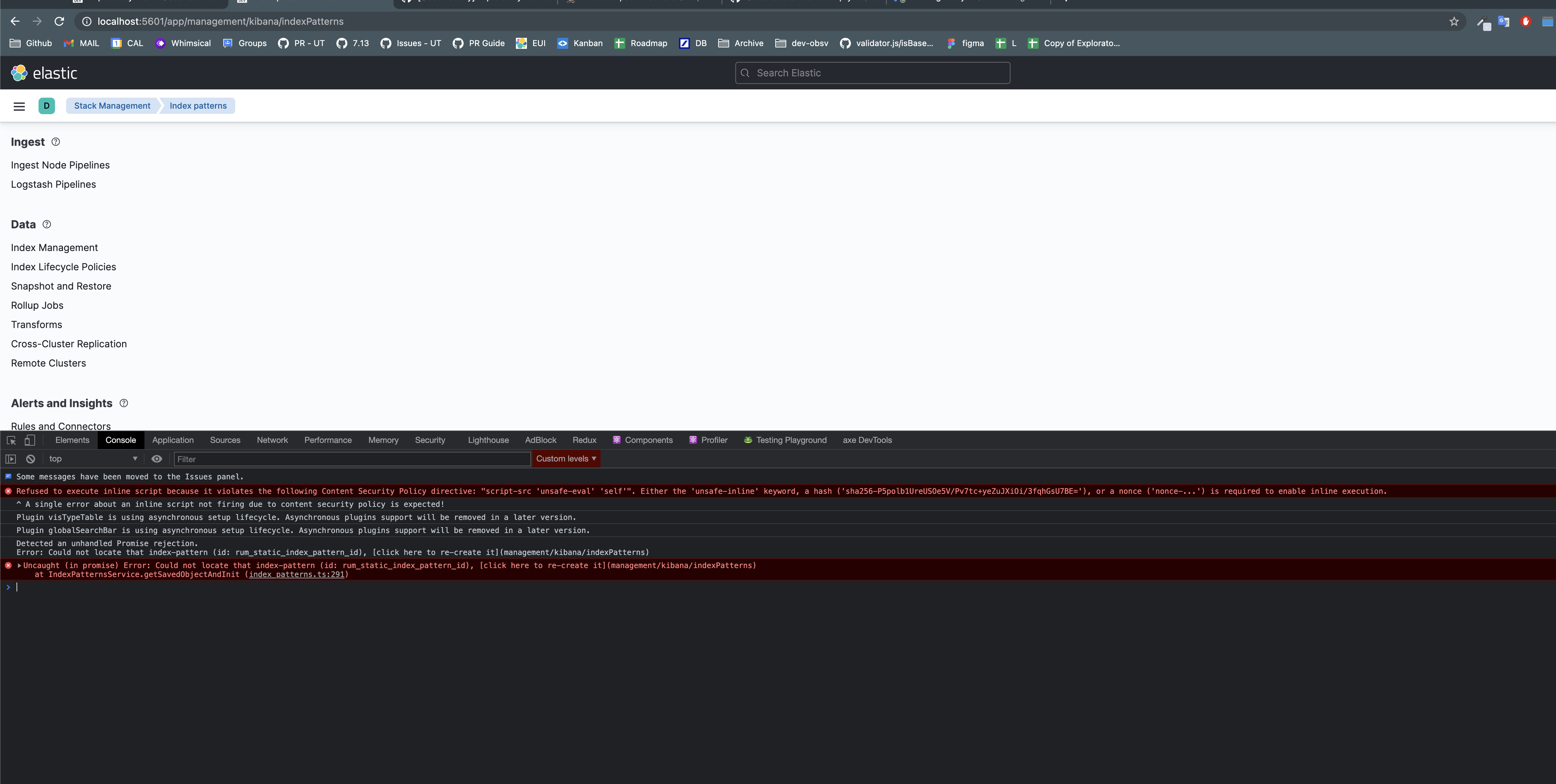 Deleting an index pattern , breaks index pattern management ui · Issue ...