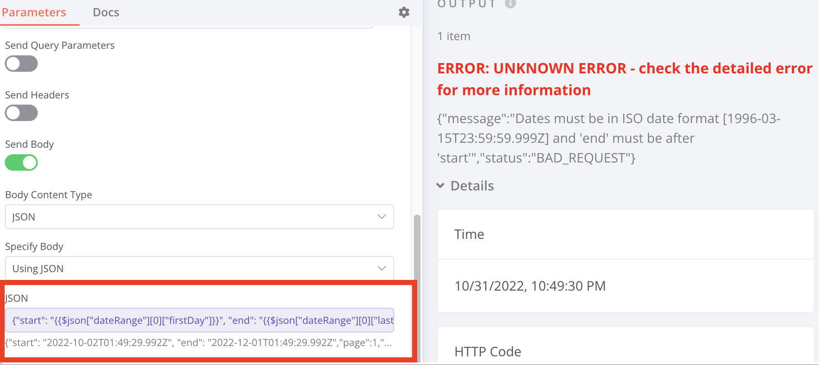 HTTP Request node with ISO Date Format Error after update to 0.200.1 ...