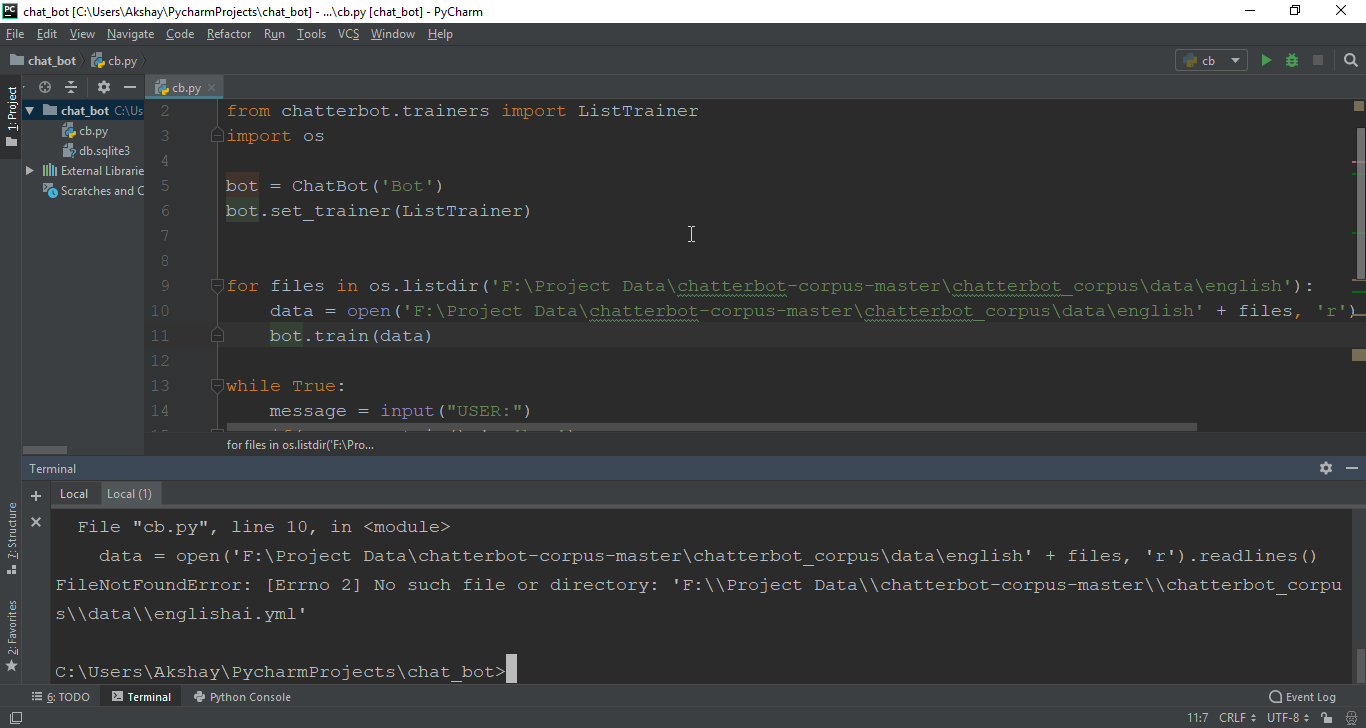 ImportError: cannot import name 'ChatBot' · Issue #1380 · gunthercox ...