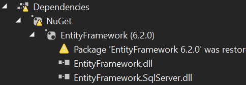 Package restore warning not appearing on package node · Issue #5355 ...