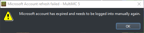 Microsoft Account refresh failed error · Issue #4099 · MultiMC/Launcher ...
