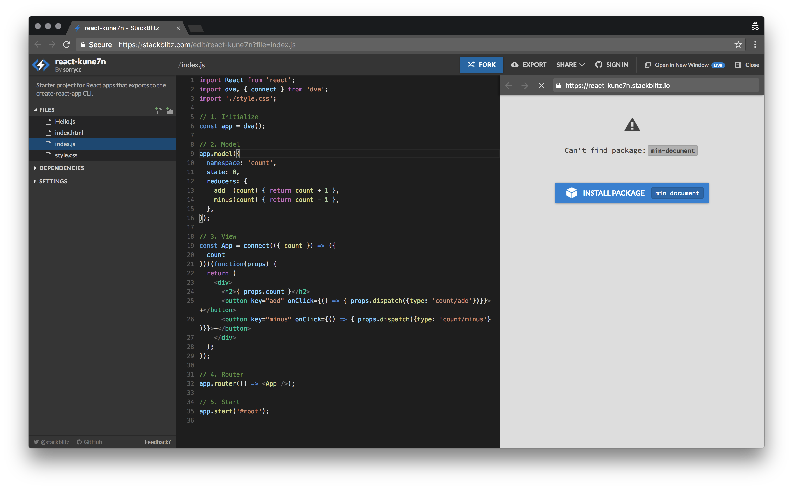 min-document? I don't depends on it. · Issue #62 · stackblitz/core · GitHub