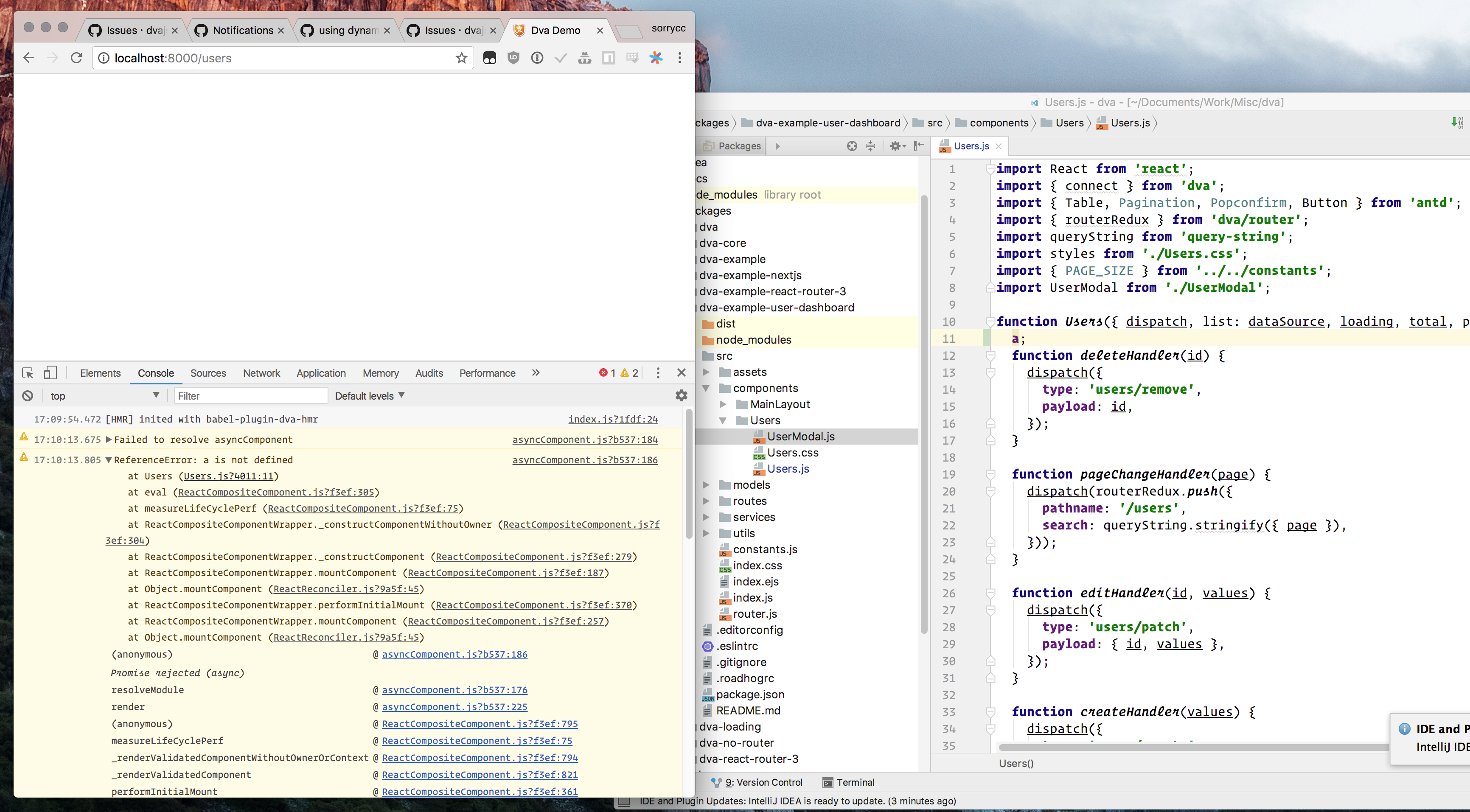 using dynamic cause error stacks to loss · Issue #1192 · dvajs/dva · GitHub