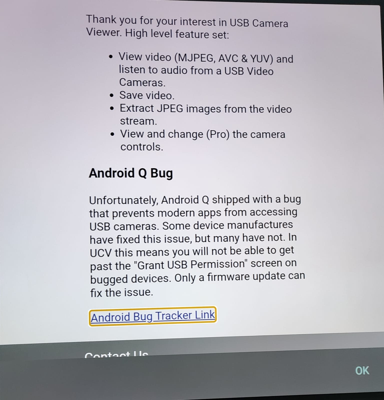 USB Camera not detected in Android 10. · Issue 605 · jiangdongguo/AndroidUSBCamera · GitHub