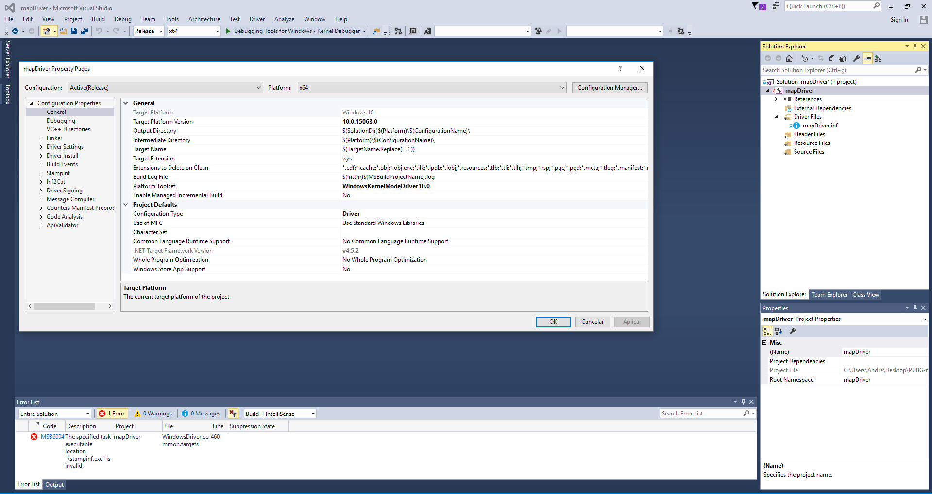 Error MSB6004 · Issue 165 · jussihi/PUBGmaphack · GitHub