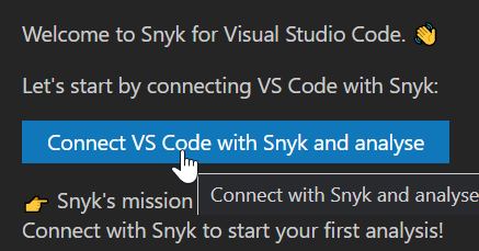 Issues pushing button "Connecting VS Code with Snyk and analyse" inside ...