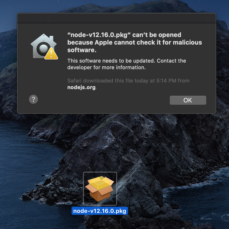 Can't install Node for MacOS · Issue #2469 · nodejs/help · GitHub