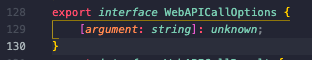 WebClient.d.ts: WebAPICallOptions
