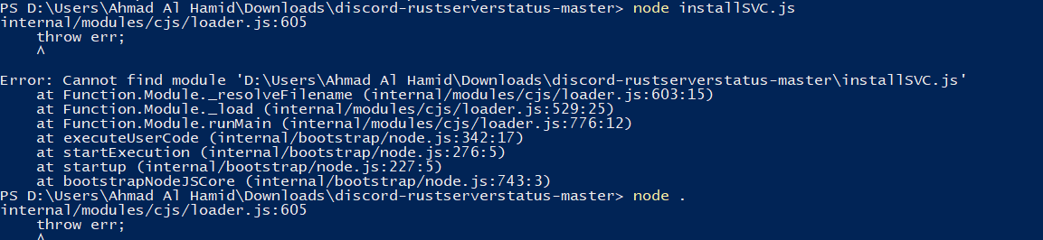 Cannot find module · Issue #19 · kennethrisa/discord-rustserverstatus ...