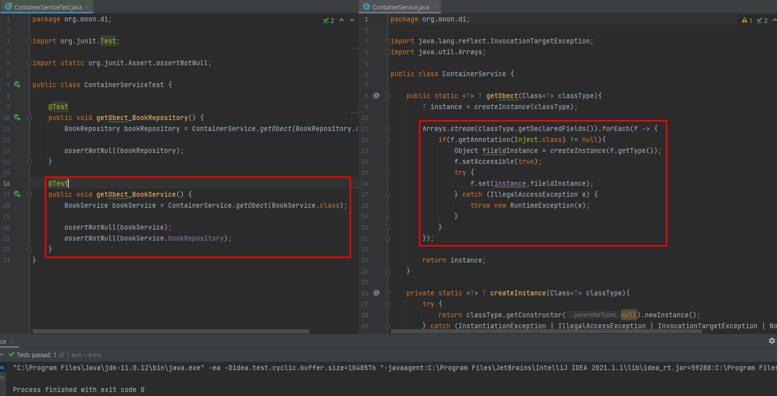 GitHub - JunYoungMoon/CreateDIFramework: 자바 내가만든 DI 프레임워크