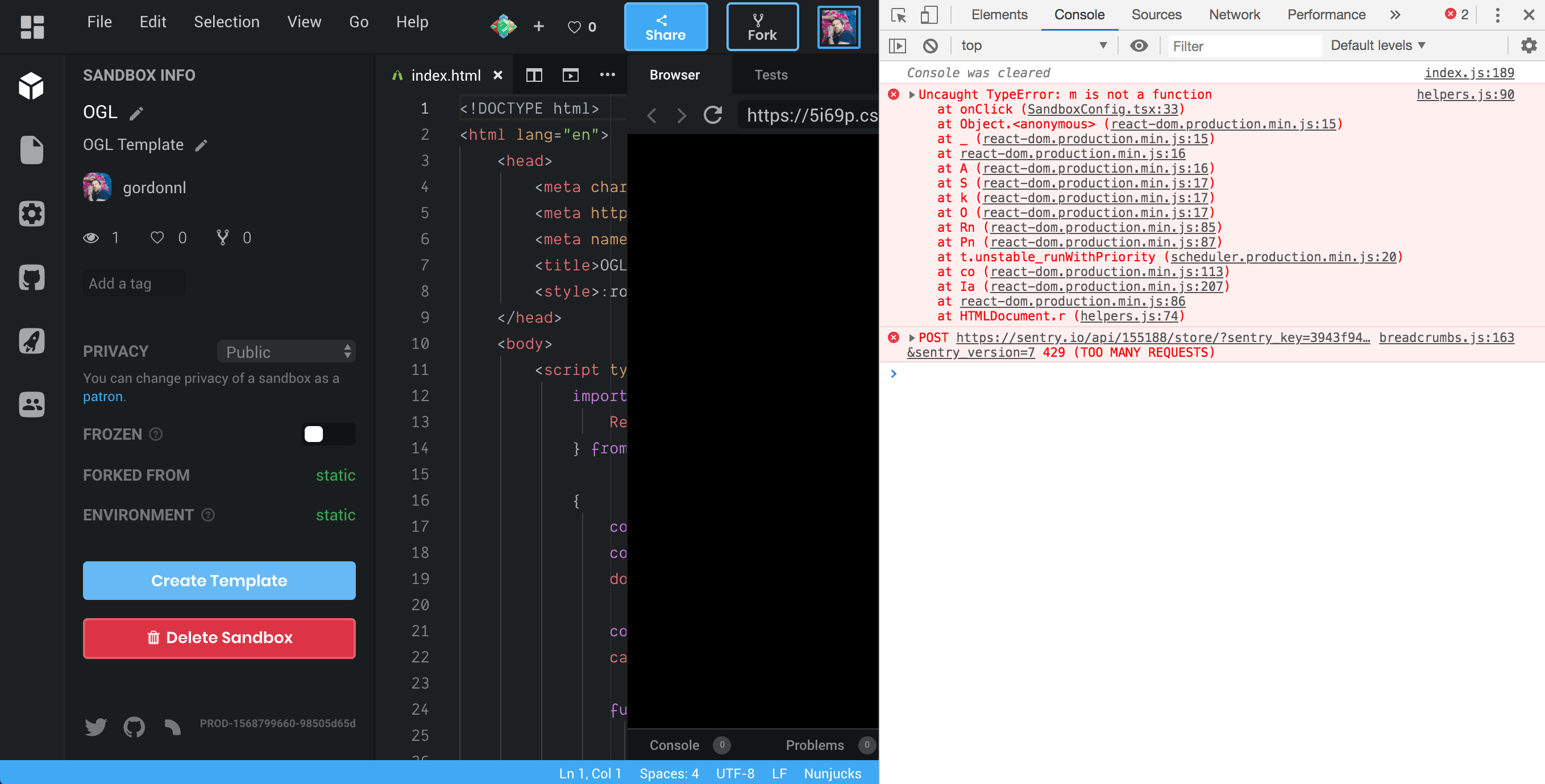 Unable to create template · Issue #2452 · codesandbox/codesandbox ...