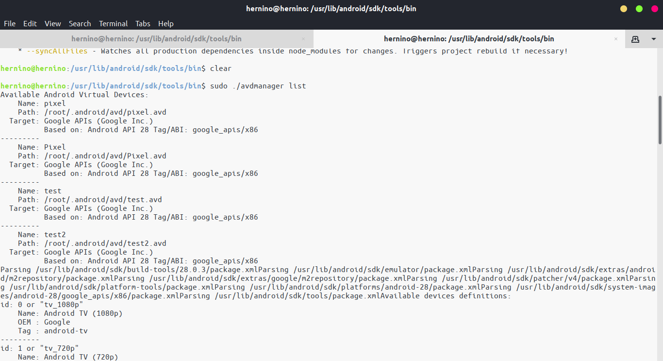 avdmanager