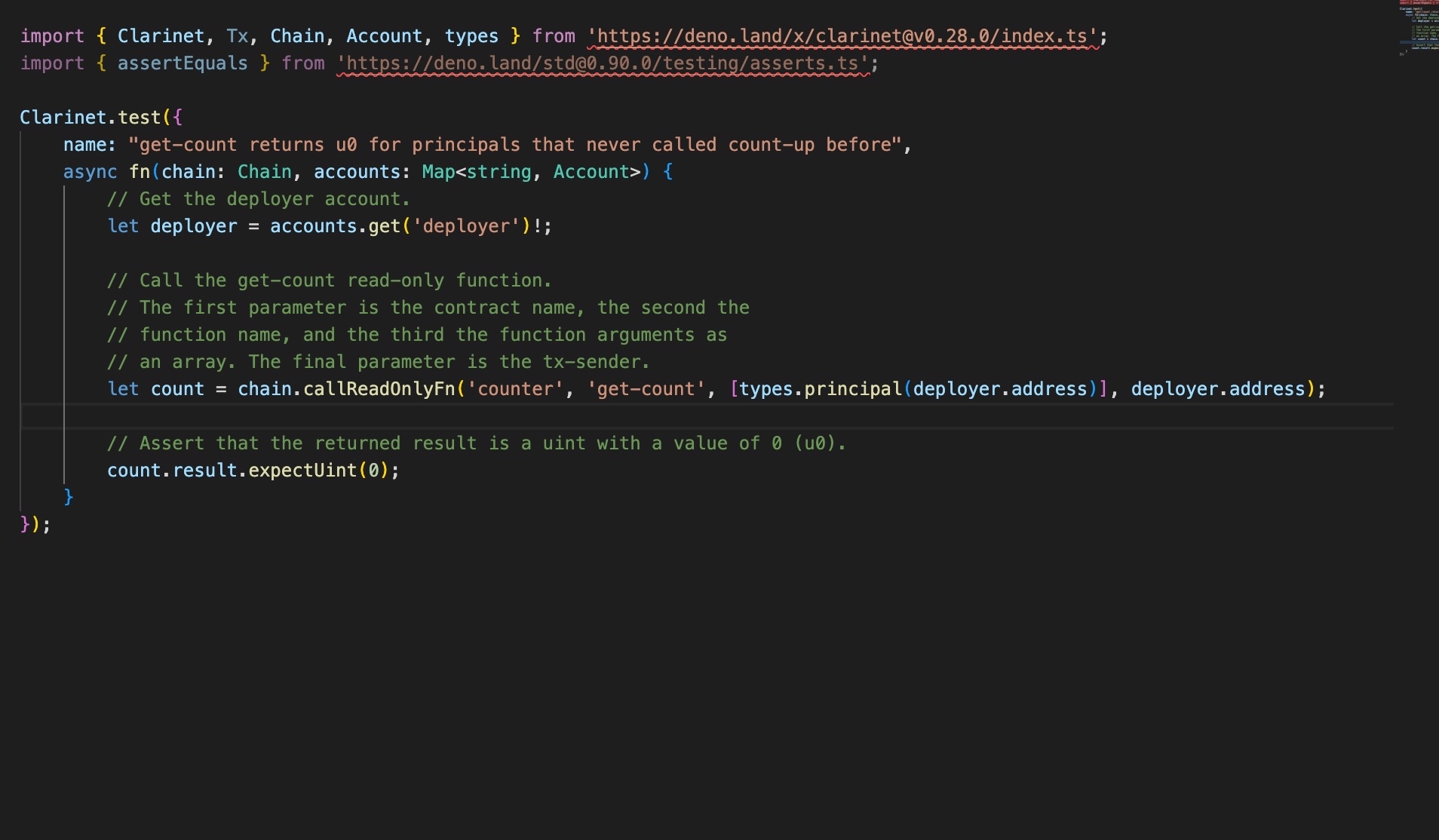test errors out after creating a new contract · Issue 370