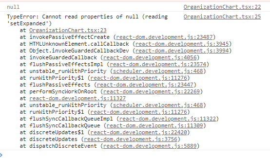 Calling chart.setExpanded in React useEffect makes chart object null ...