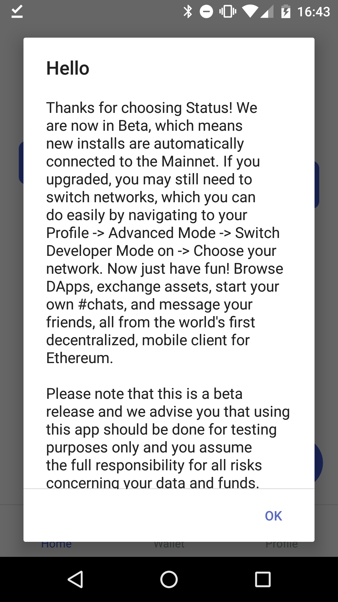 mainnet alert android