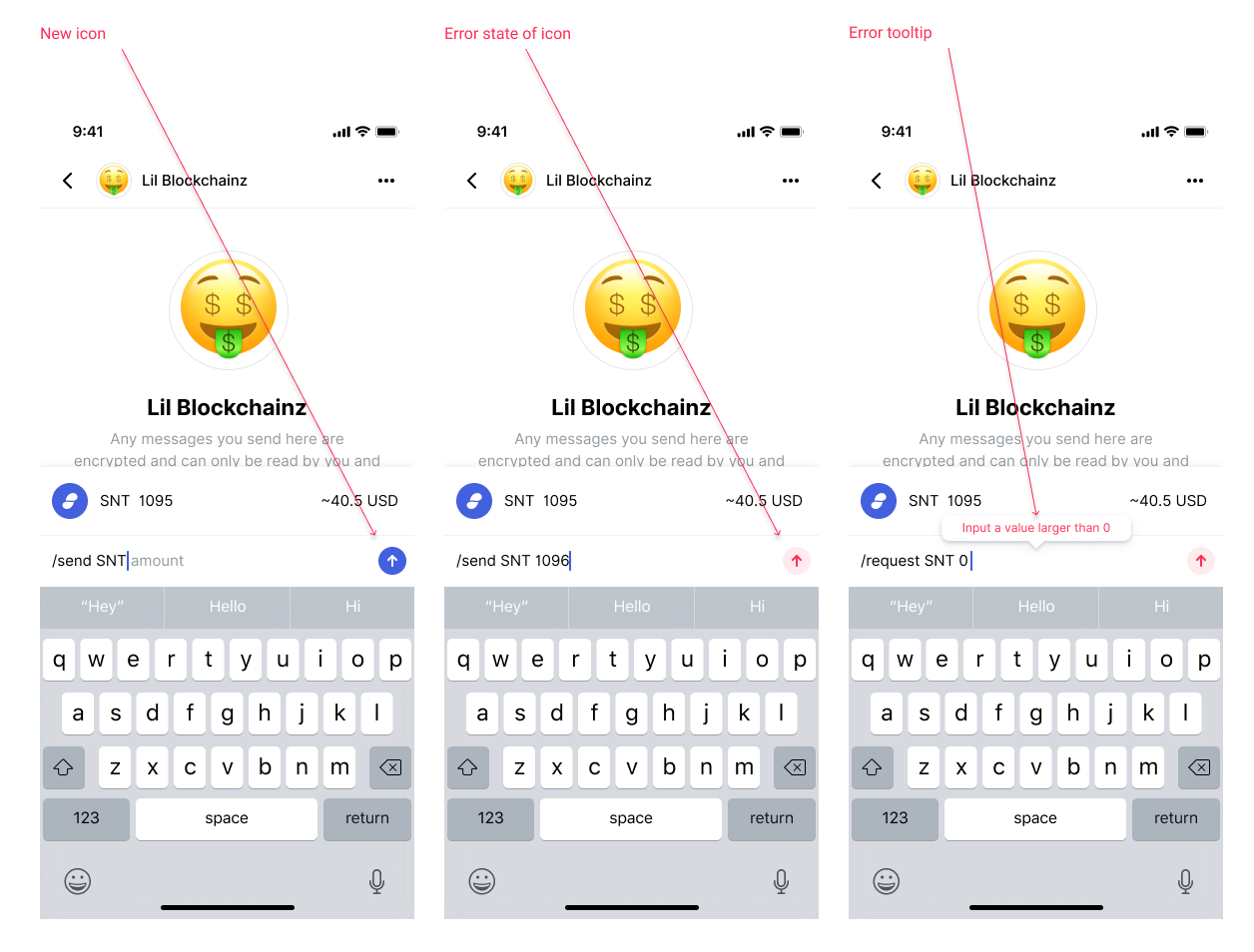 Send Receive in chat changes bounty