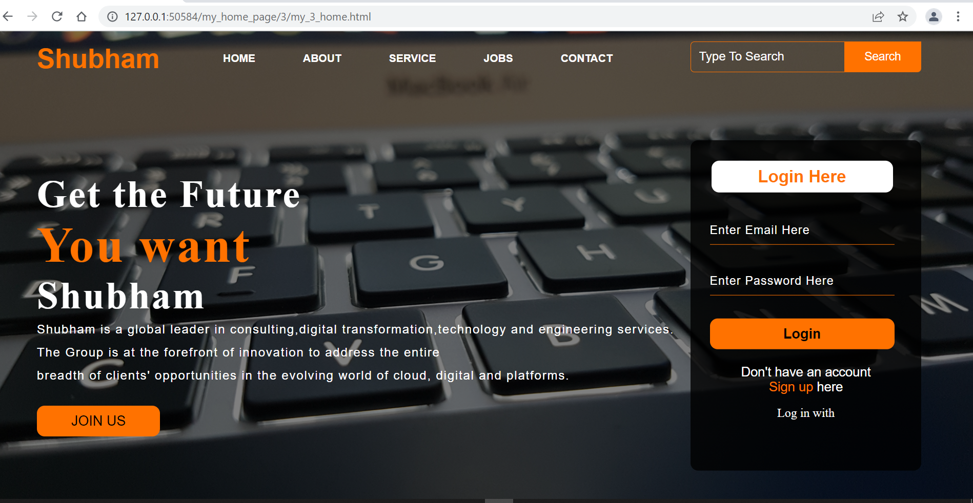 GitHub - OjhaShubham/Modern_Home_page: Modern Home Page using HTML and CSS