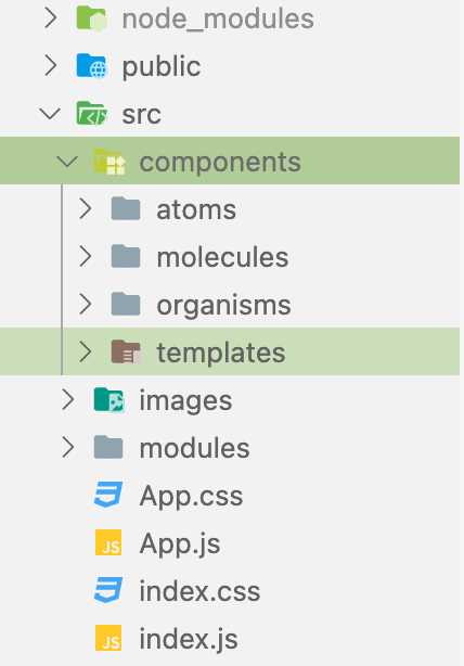 Screenshot of my folder structure at the end of the project within my code editor