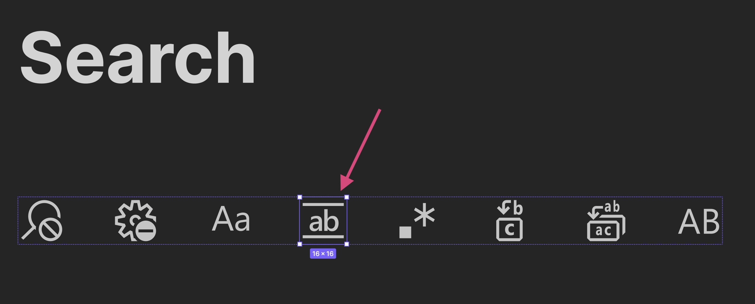 vscode Change `Match Whole Word` button to only contain lowercase