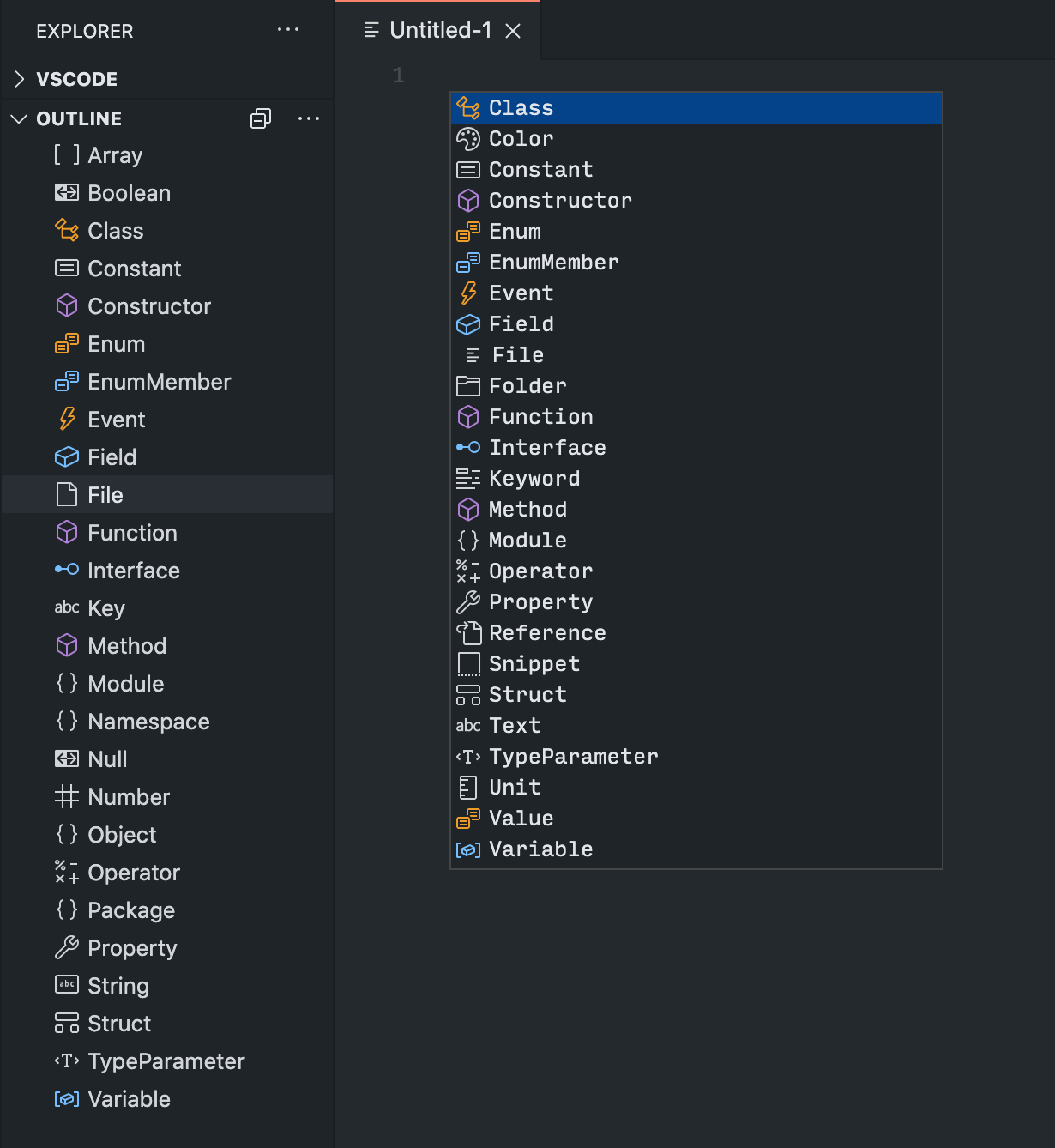 Strange CompletionItemKind icons · Issue #109154 · microsoft/vscode ...