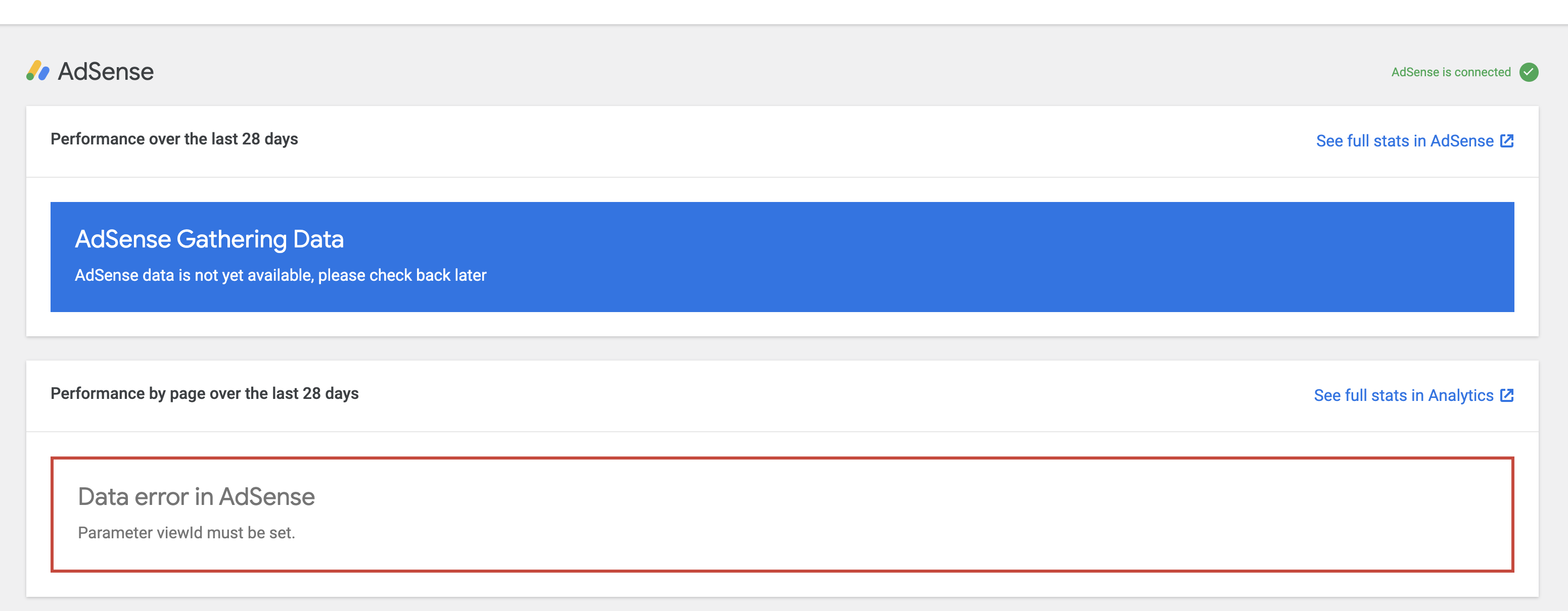 Fix refactored AdSense module screen to behave similar to legacy one ...