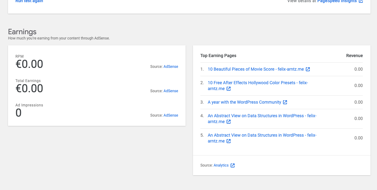Migrate AdSense Top Earning Pages dashboard widget to use Widgets API