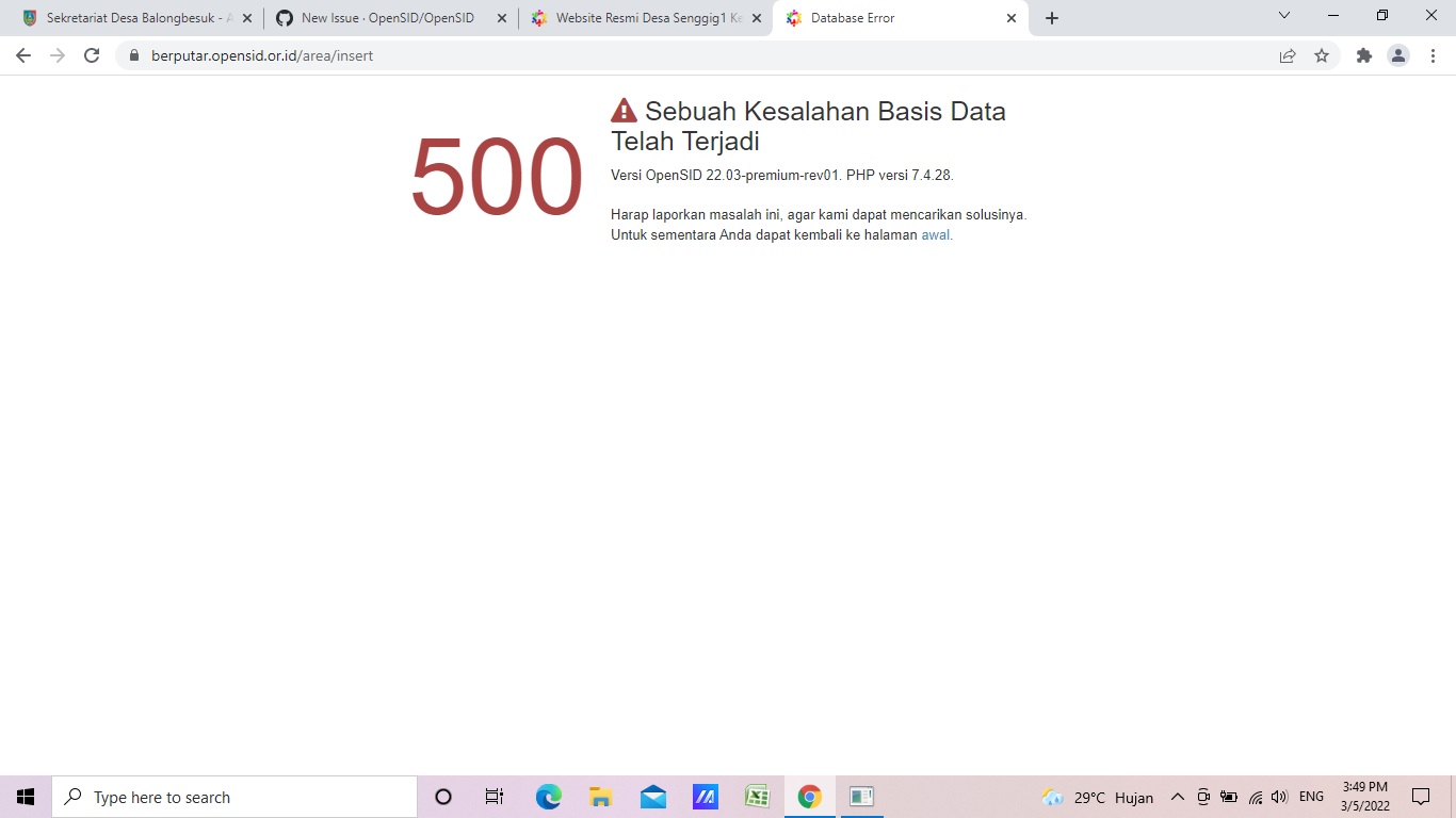 Bug/error: error 500 pada menu pengaturan peta tambah area · Issue ...