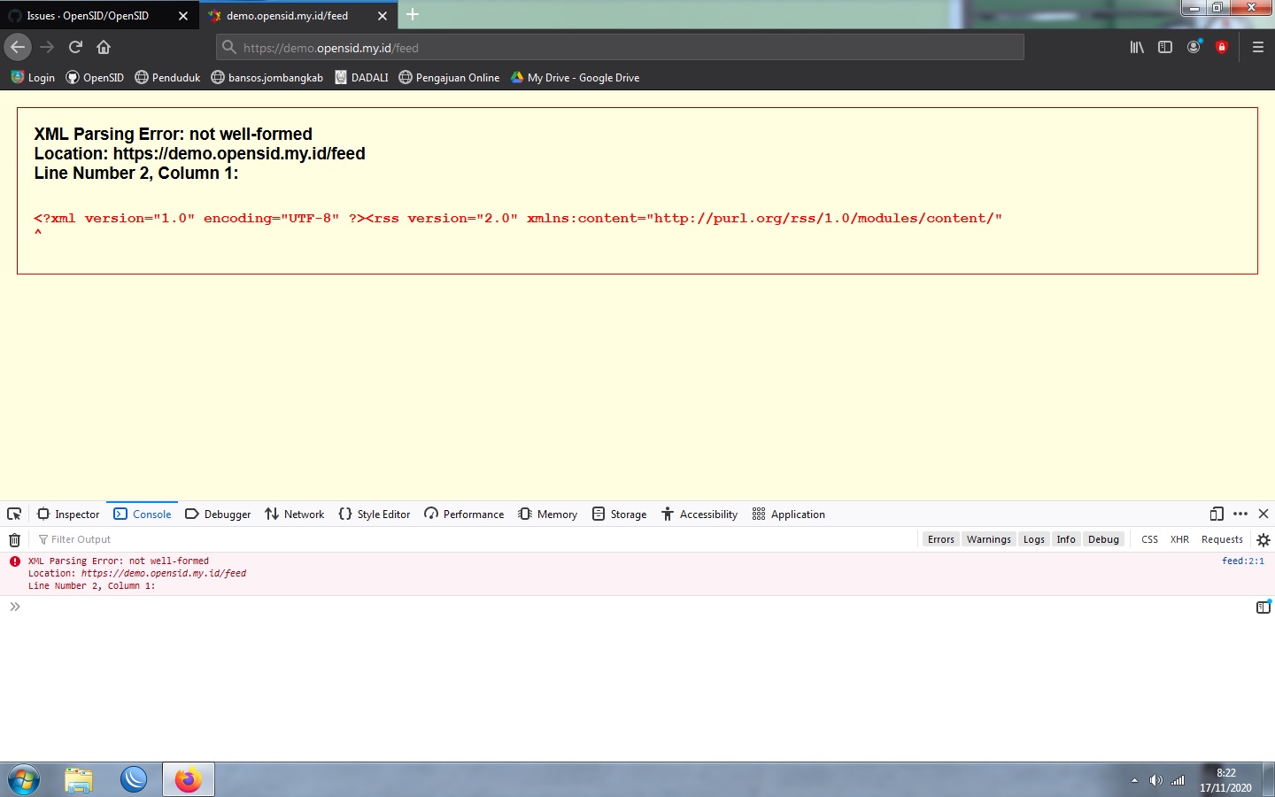 Feed Opensid mengalami Error · Issue #3755 · OpenSID/OpenSID · GitHub