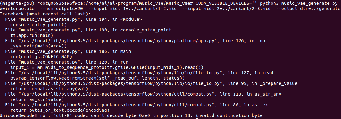 UnicodeDecodeError in MusicVAE · Issue #1330 · magenta/magenta · GitHub