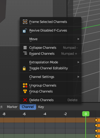 Cannel Menu Dopesheet and Graph editors - Channel menus - add Frame Channel menu ...