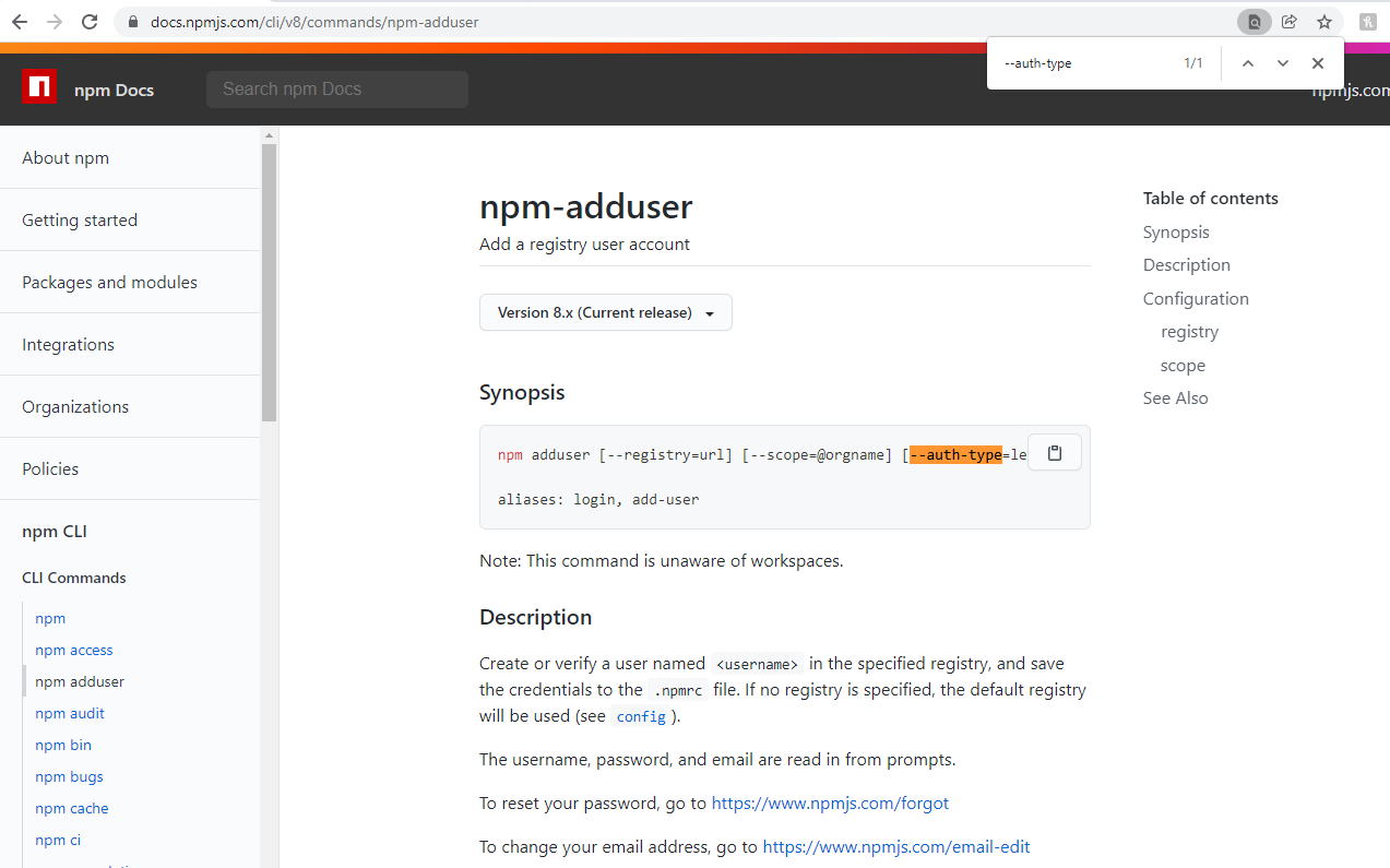 [BUG] Incomplete docs for `npm add-user` · Issue #4180 · npm/cli · GitHub