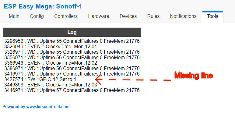 sonoff log