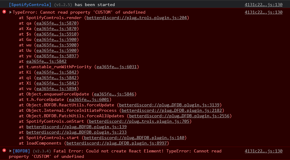 [BUG] - SpotifyControls React Component Error · Issue #1561 · mwittrien ...