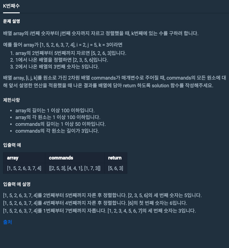 k번째 수
