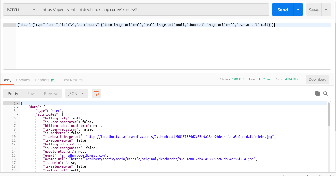 Postman screenshot