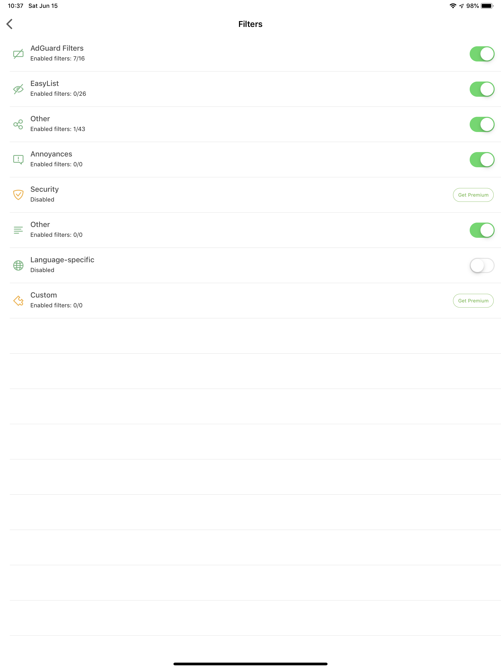 Filter categories not the same between iPhone and iPad versions · Issue ...