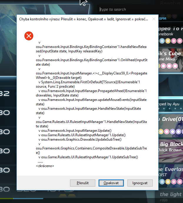 Osu Mouse Problem Error popup when scrolling mouse wheel while playing · Issue #2158 ...