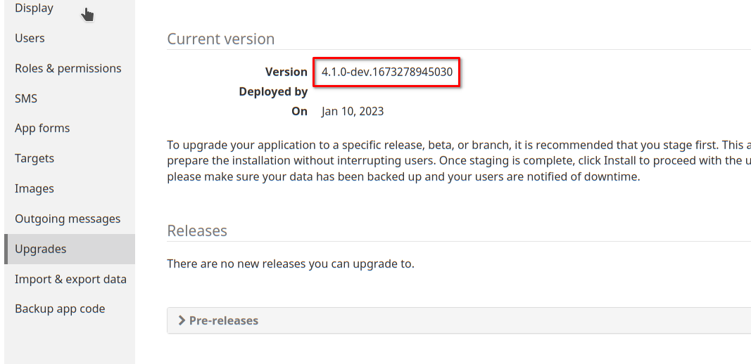 Display version and build number separately in the admin upgrade page ...