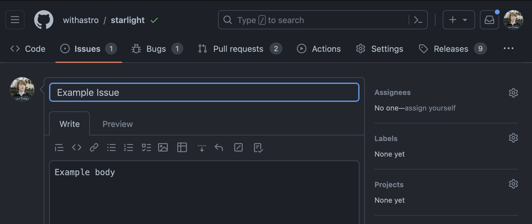 Suggestion github issues template form · Issue 3277 · withastro/docs