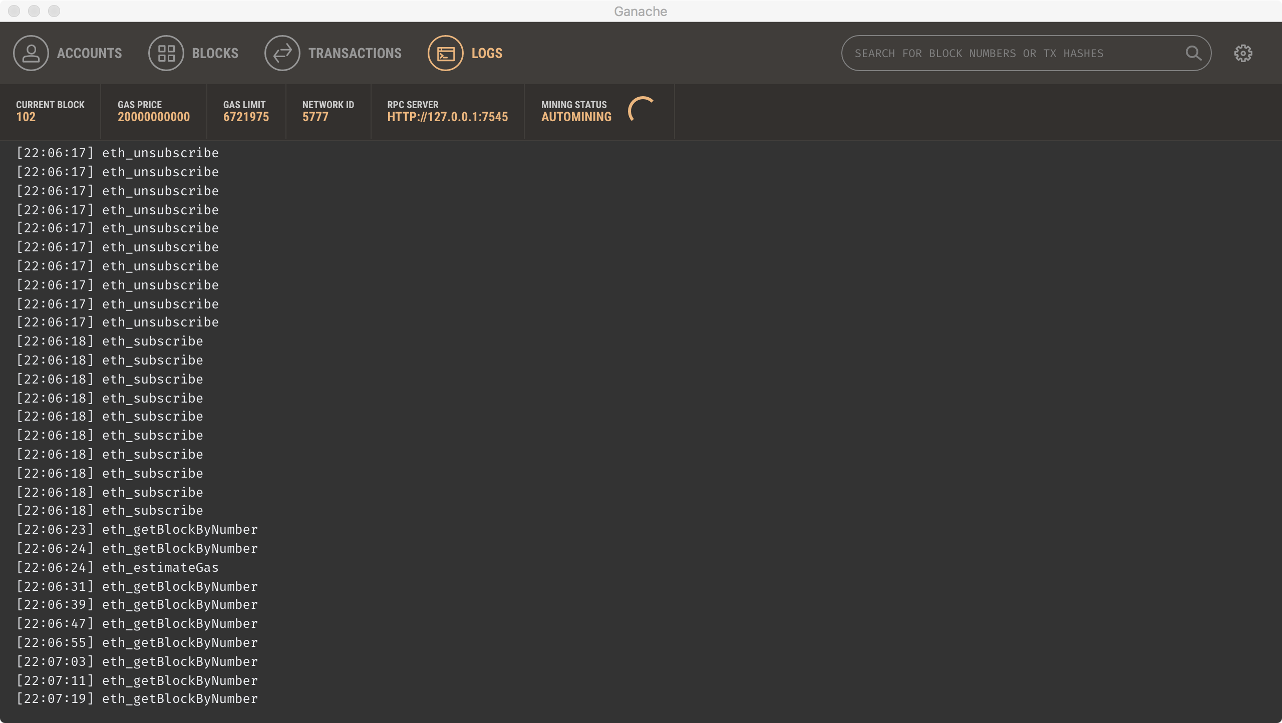 03-ganache-logs