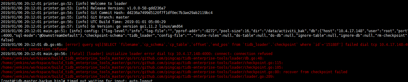 loader failed ,tidb die? · Issue #8958 · pingcap/tidb · GitHub