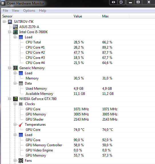 hardware monitor cpu temp