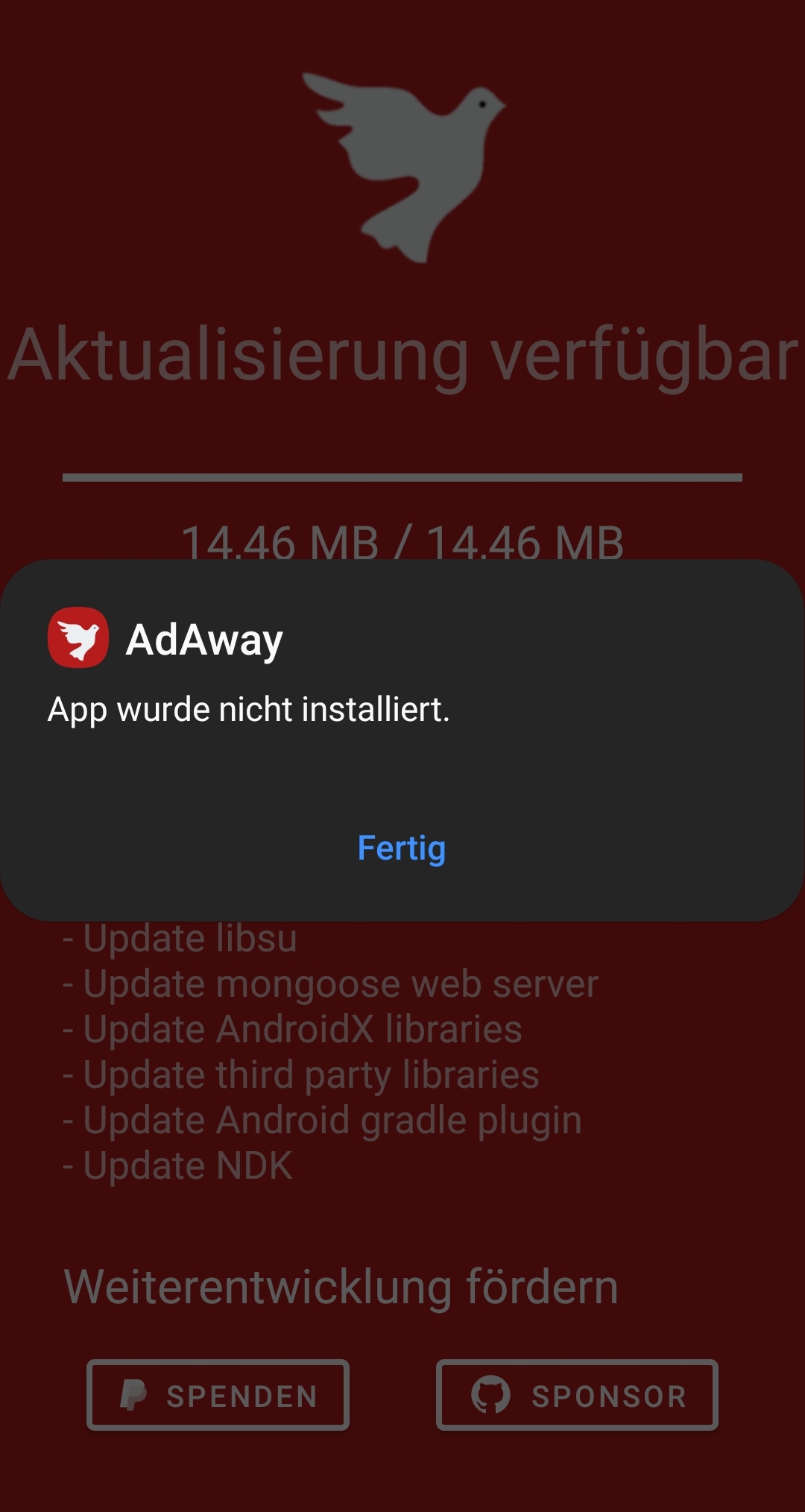Update is downloaded, but not installed · Issue #3900 · AdAway/AdAway ...