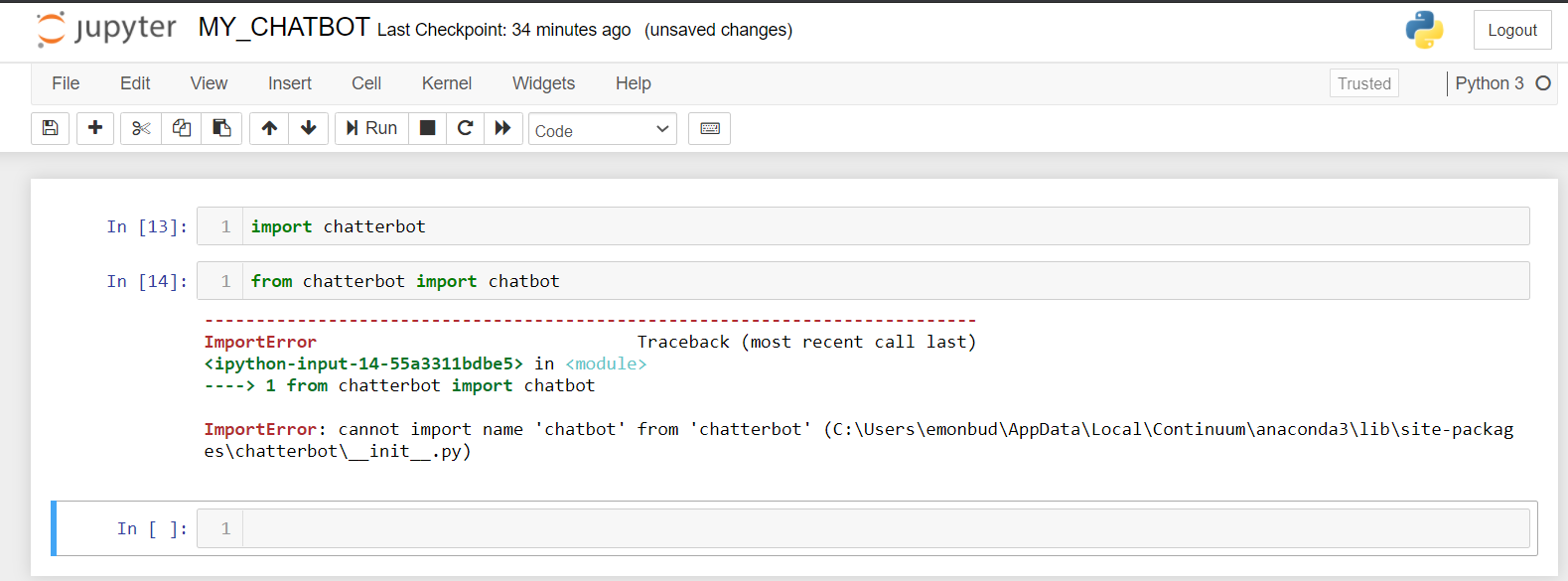 ImportError: cannot import name 'ChatBot' · Issue #1380 · gunthercox ...