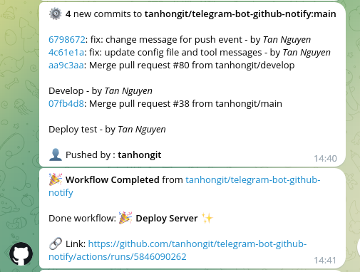 GitHub/GitLab Notifications to Telegram