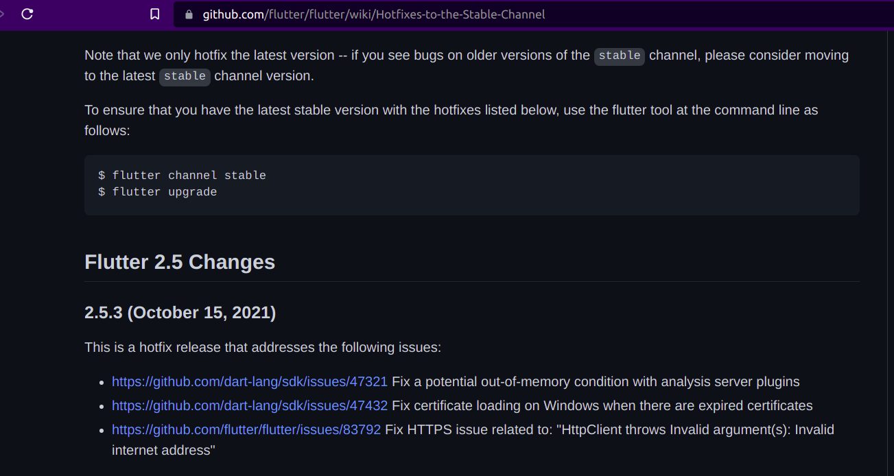 Add links to Release Notes in SDK releases page · Issue #6406 · flutter ...