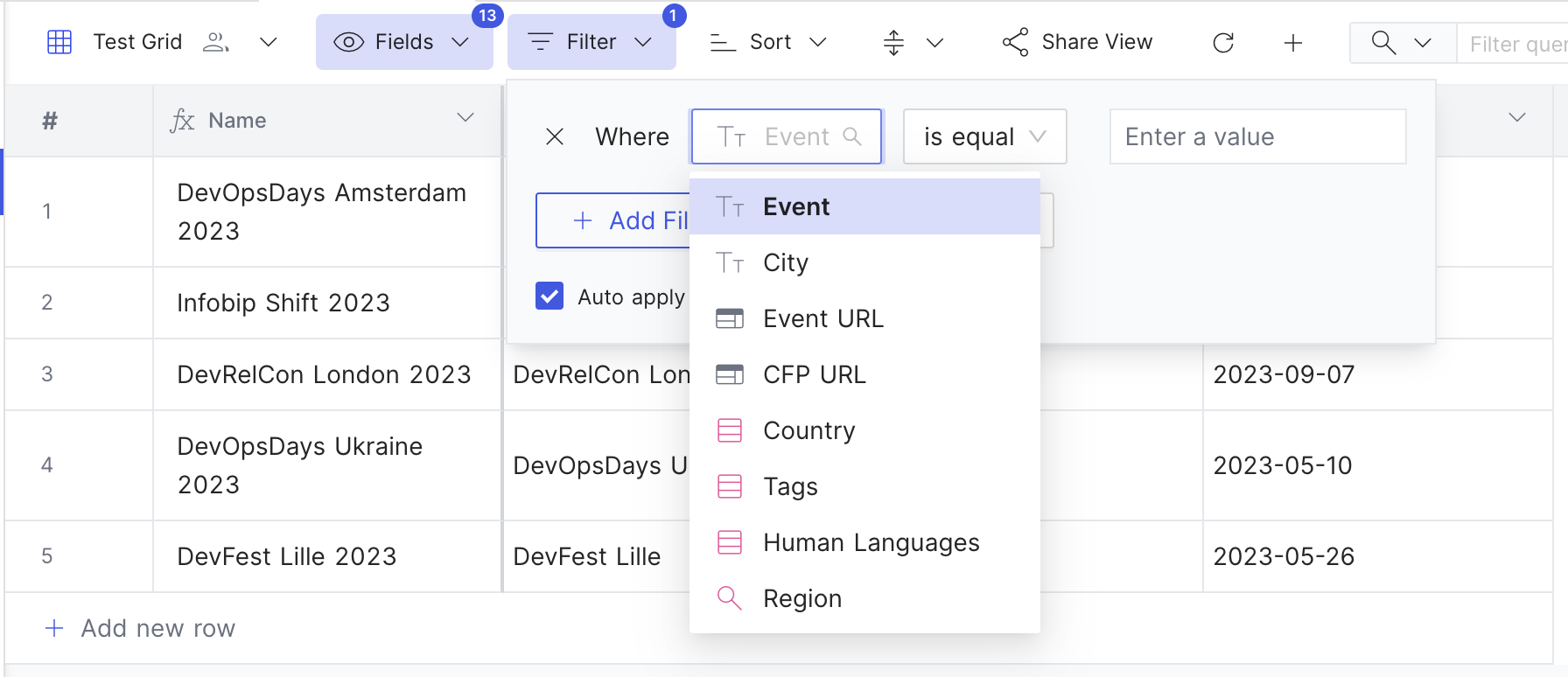 enhancement add scrollbar in column list · Issue 5482 · nocodb/nocodb