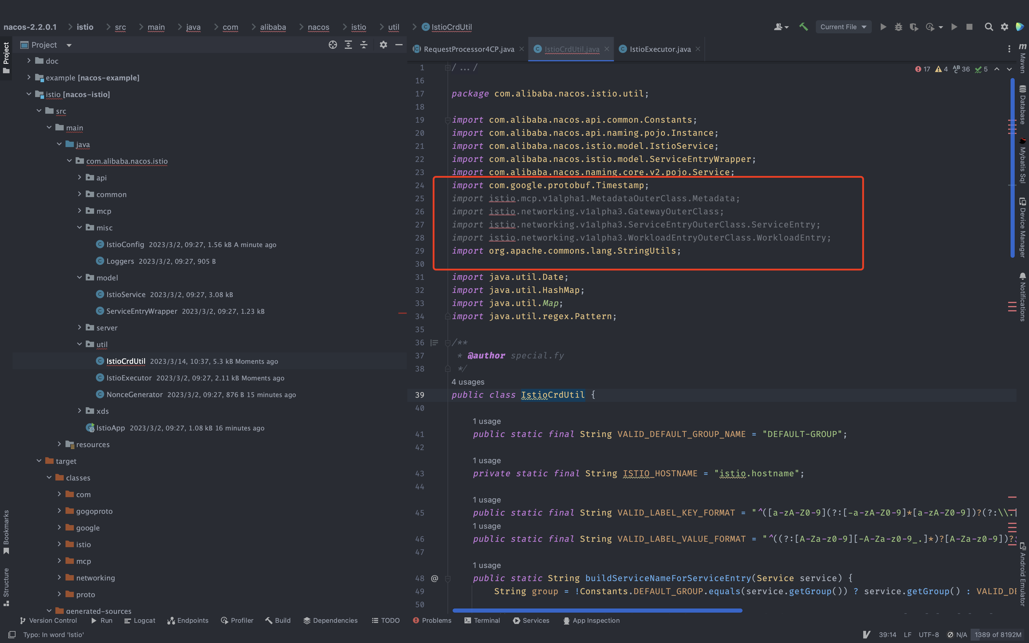 编译报错, 缺失istio相关class · Issue #10090 · alibaba/nacos · GitHub