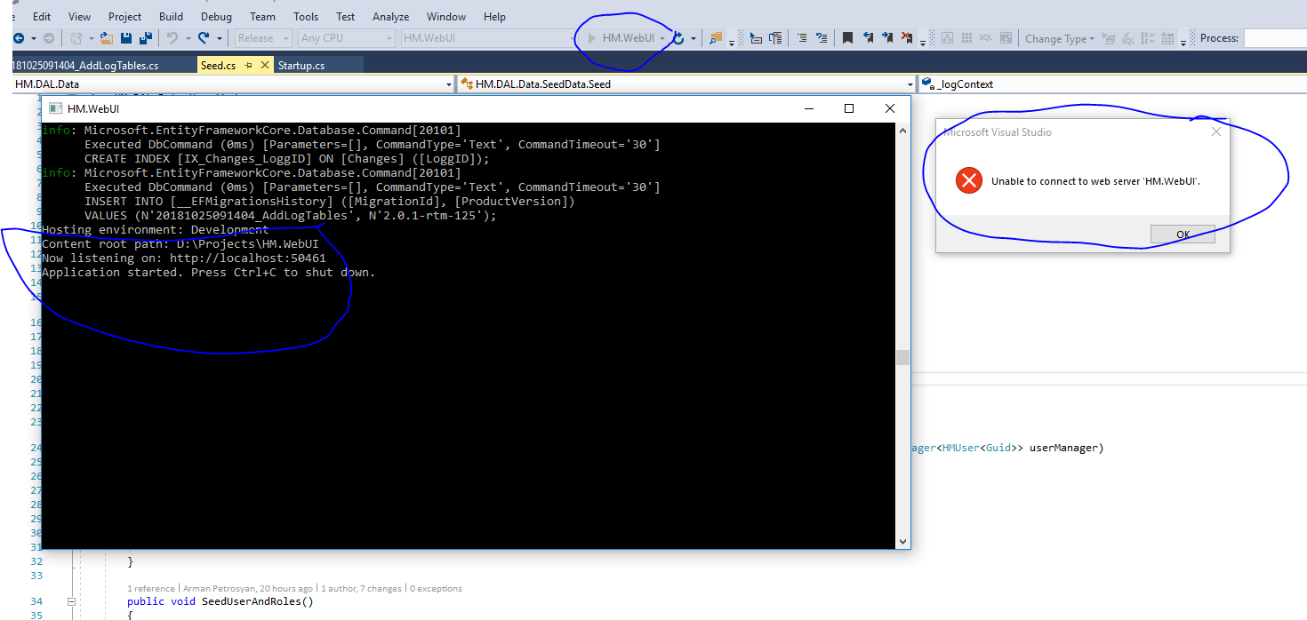 Issue EF Core and Kestrel · Issue #13759 · dotnet/efcore · GitHub